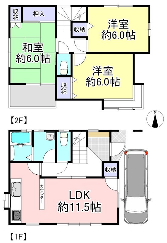 蕨市塚越6丁目 中古戸建 間取図・土地図