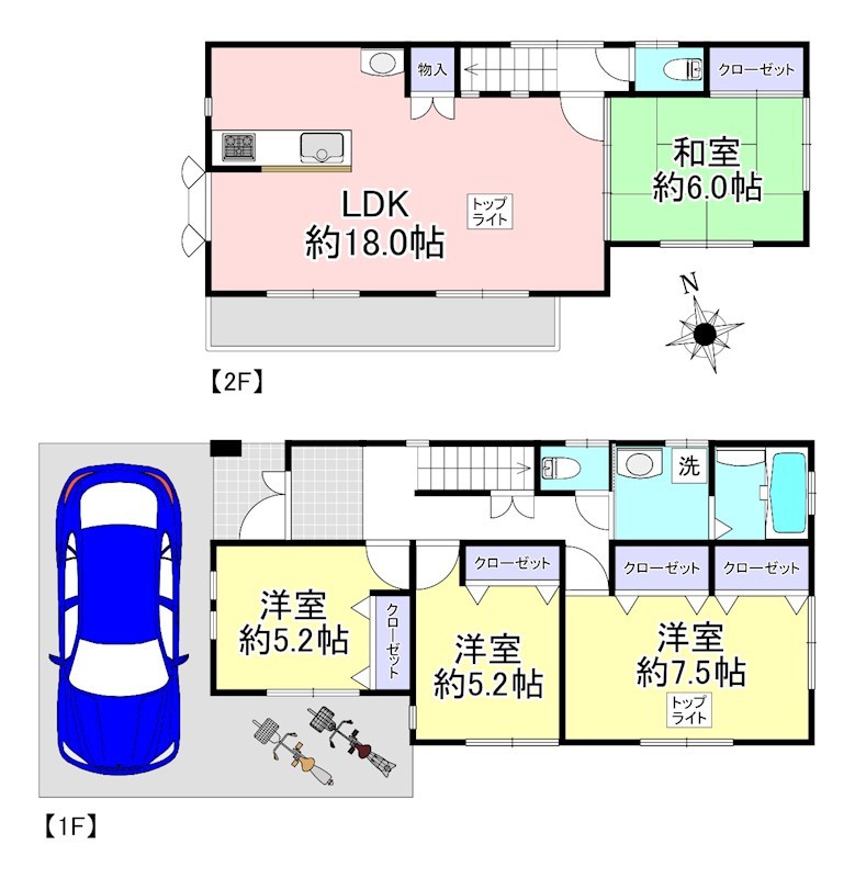 板橋区舟渡2丁目 中古戸建 間取図・土地図