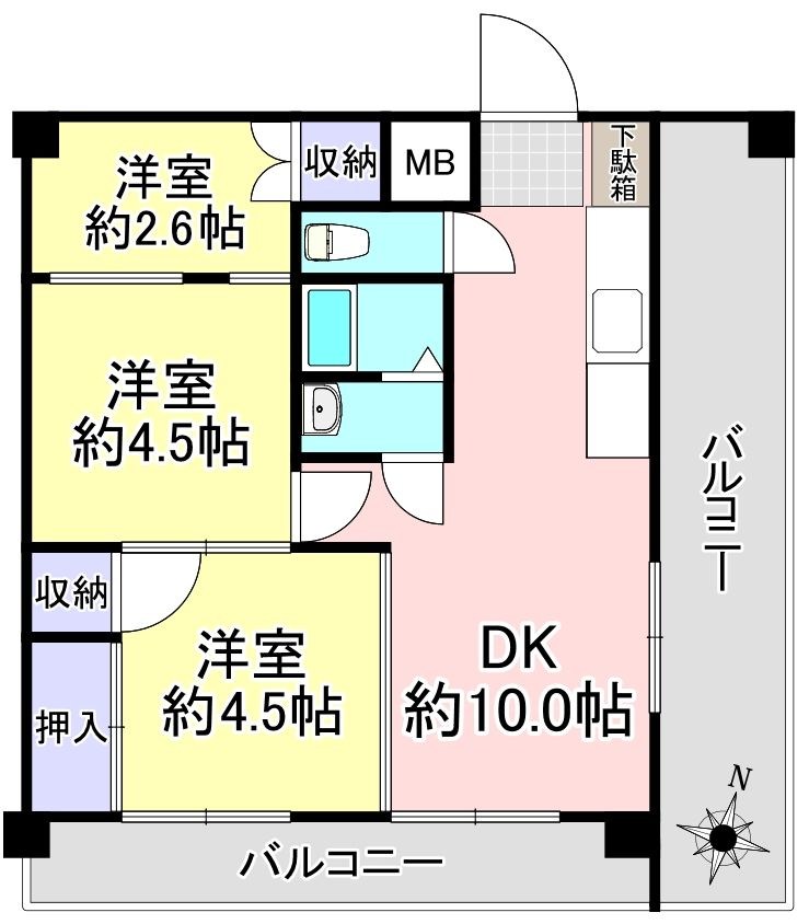 御殿町ハイツ  間取図・土地図