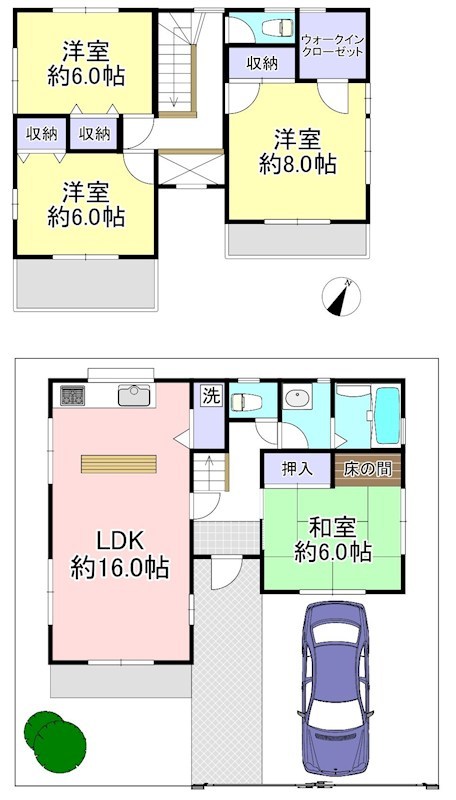 蕨市錦町6丁目　中古戸建 間取図・土地図